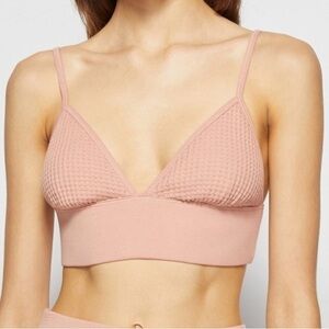 NWT JONATHAN SIMKHAI Juliette Waffle Bralette In Chai